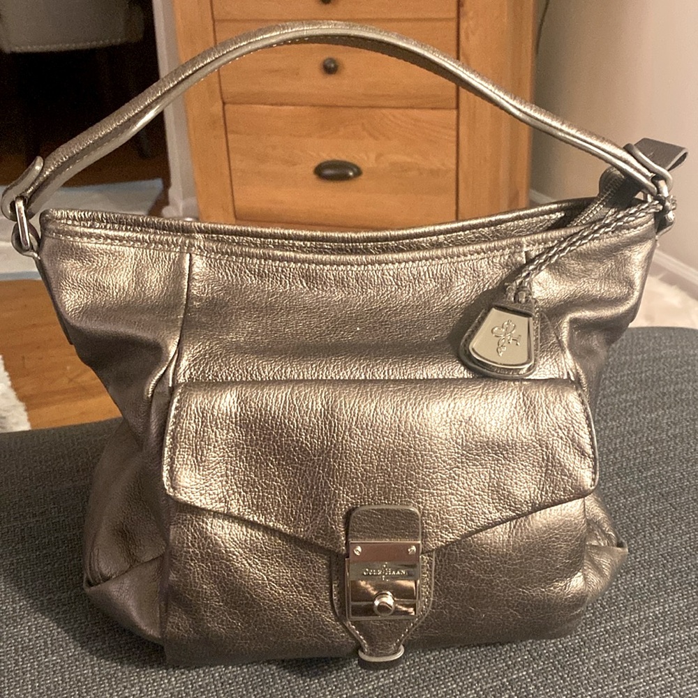 Pewter Leather Cole Haan hobo bag - Picture 1 of 7